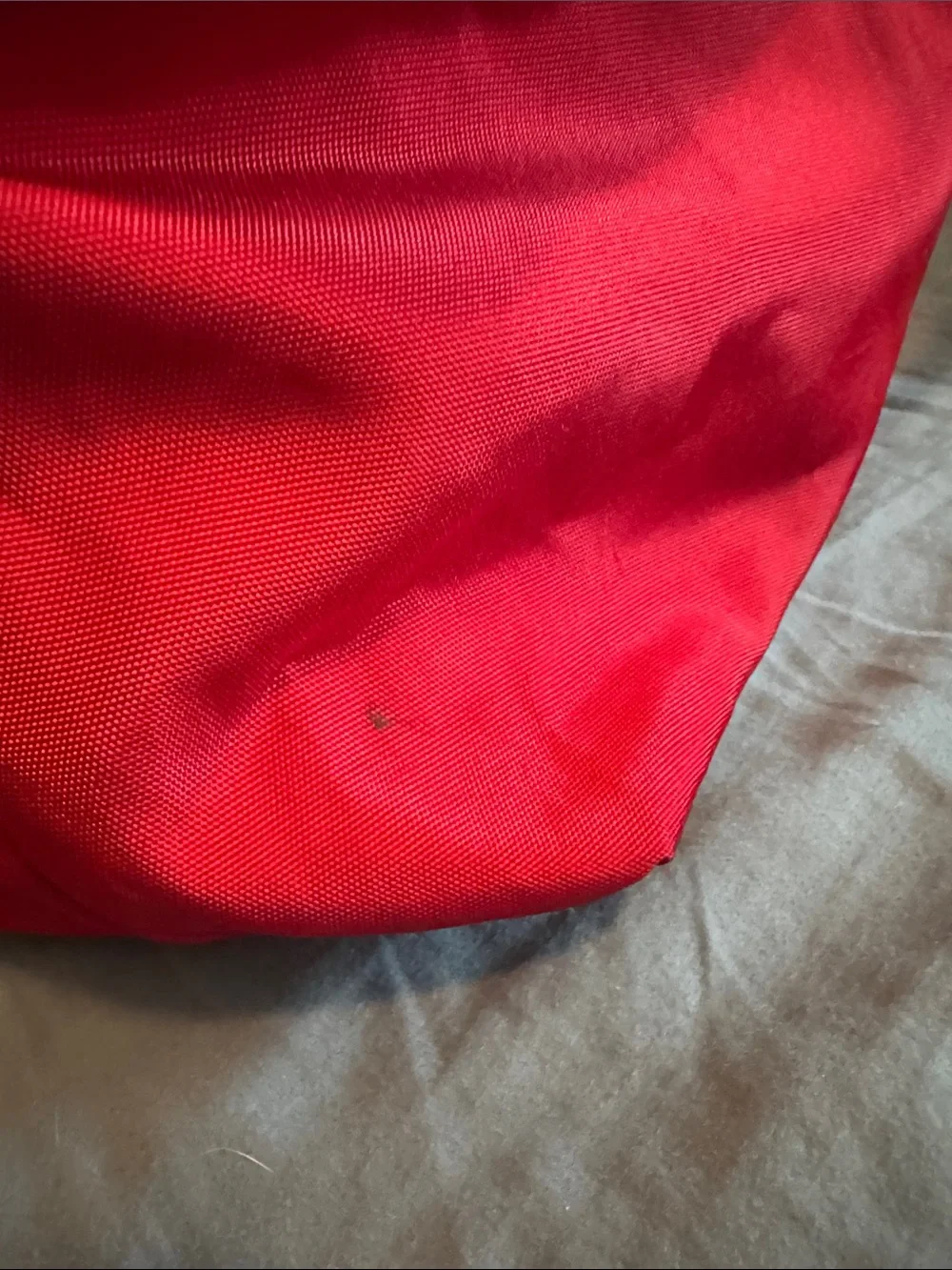 Liz Claiborne Red Nylon Tote with Gold Accents